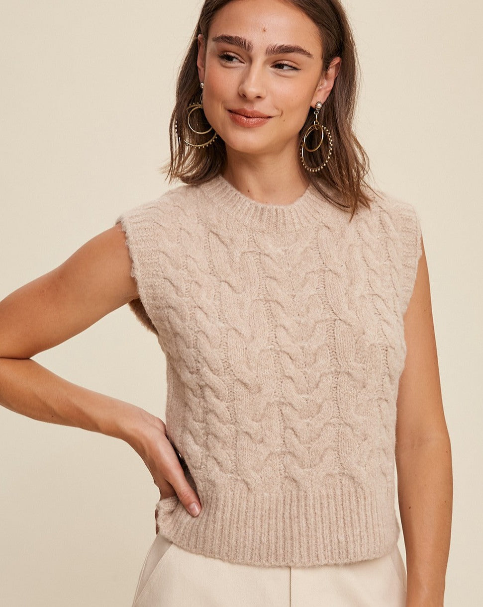 Charlie Sweater Vest (Taupe)