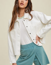 Load image into Gallery viewer, Denim Cropped Jacket (White)
