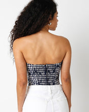 Load image into Gallery viewer, Navy Gingham Strapless Top
