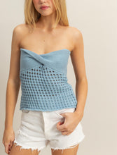 Load image into Gallery viewer, Crochet Tube Top (Blue)