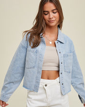 Load image into Gallery viewer, Denim Cropped Jacket
