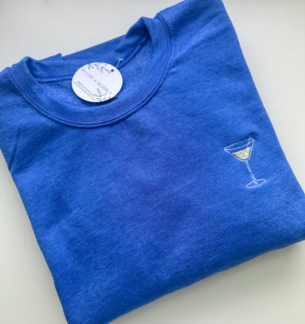 Dirty Martini Embroidered Sweatshirt (Blue)