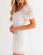 Load image into Gallery viewer, Fairytale Puff Sleeve Mini Dress (White)