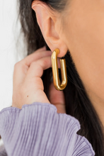 Load image into Gallery viewer, 18k Gold Plated Tube Hoops

