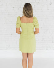 Load image into Gallery viewer, Lime Puff Sleeve Mini Dress
