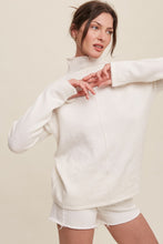 Load image into Gallery viewer, Lightweight Mock Neck Knit Pullover (White)
