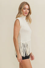 Load image into Gallery viewer, Asymmetrical Fringe Sweater Vest
