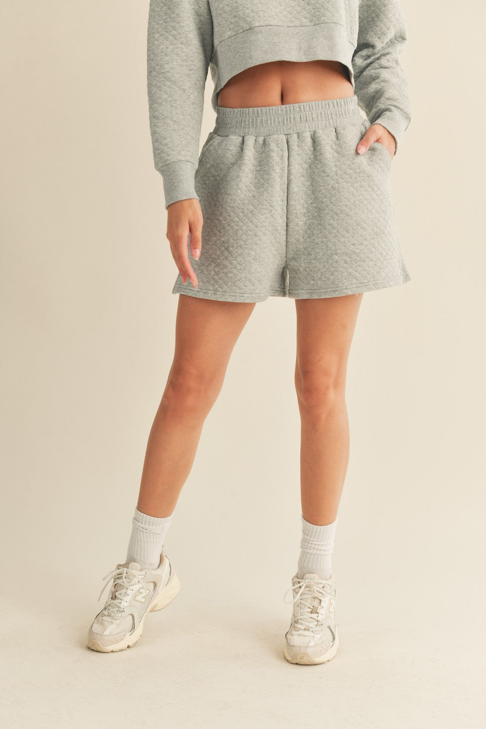 Quilted Grey Comfort Shorts