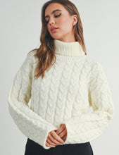 Load image into Gallery viewer, Thick Braided Turtle Neck Sweater (Ivory)
