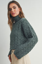 Load image into Gallery viewer, Thick Braided Turtle Neck Sweater
