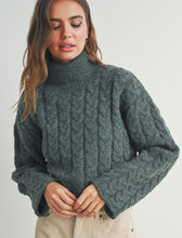 Load image into Gallery viewer, Thick Braided Turtle Neck Sweater
