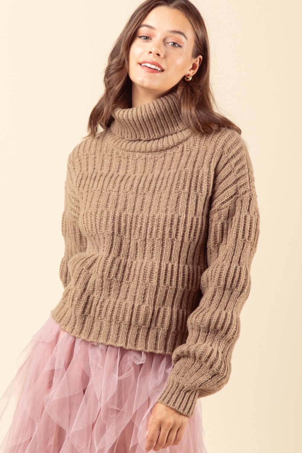 Ingrid Turtle Neck Sweater (Mocha)