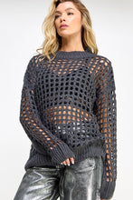 Load image into Gallery viewer, Charcoal Crochet Sweater
