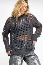 Load image into Gallery viewer, Charcoal Crochet Sweater
