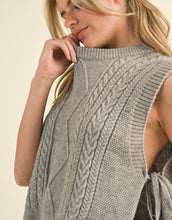 Load image into Gallery viewer, Grey Cable Knit Sweater Vest
