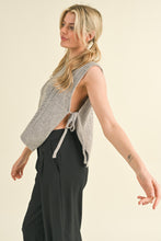 Load image into Gallery viewer, Grey Cable Knit Sweater Vest
