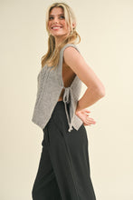 Load image into Gallery viewer, Grey Cable Knit Sweater Vest
