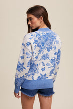 Load image into Gallery viewer, Blue Flower Garden Sweater
