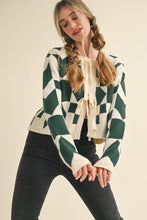 Load image into Gallery viewer, Geo Tie Cardigan (Green)
