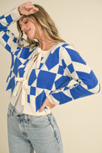 Load image into Gallery viewer, Geo Tie Cardigan (Blue)
