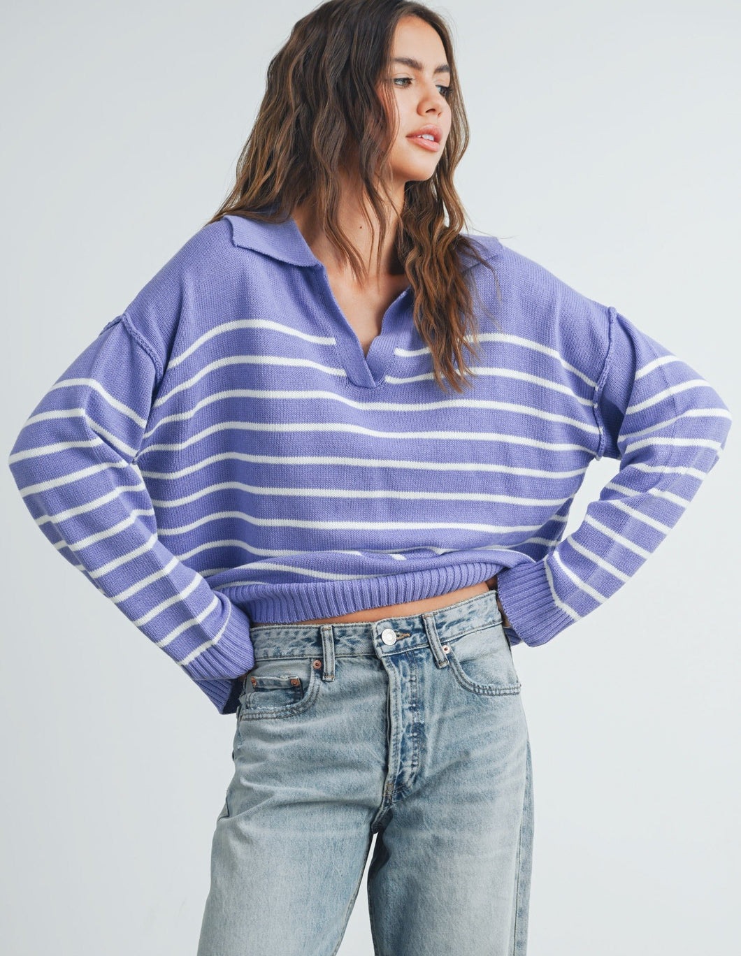 On the Cape Periwinkle Sweater