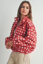 Load image into Gallery viewer, Checkered Fuzzy Jacket (Red)
