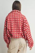 Load image into Gallery viewer, Checkered Fuzzy Jacket (Red)
