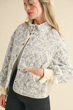 Load image into Gallery viewer, Floral Quilted Jacket (Blue)
