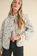 Load image into Gallery viewer, Floral Quilted Jacket (Blue)
