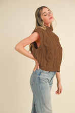 Load image into Gallery viewer, Chunky Cable Knit Sweater Vest (Brown)
