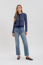 Load image into Gallery viewer, Nautical Striped Cardigan (Navy)
