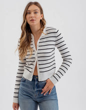 Load image into Gallery viewer, Nautical Striped Cardigan (Ivory)
