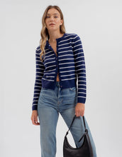 Load image into Gallery viewer, Nautical Striped Cardigan (Navy)
