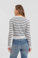 Load image into Gallery viewer, Nautical Striped Cardigan (Ivory)
