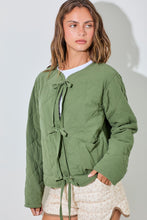 Load image into Gallery viewer, Quilted Bow Jacket (Sage)
