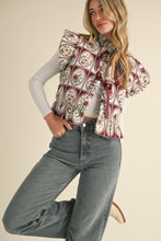 Load image into Gallery viewer, Quilted Flutter Sleeve Floral Vest
