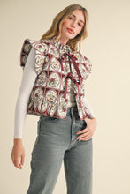 Load image into Gallery viewer, Quilted Flutter Sleeve Floral Vest
