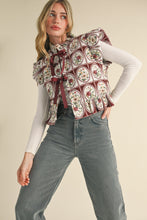 Load image into Gallery viewer, Quilted Flutter Sleeve Floral Vest
