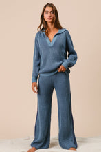 Load image into Gallery viewer, Blue Ribbed Sweater Set (Sweater)
