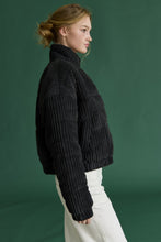 Load image into Gallery viewer, Black Corduroy Puffer Jacket
