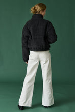 Load image into Gallery viewer, Black Corduroy Puffer Jacket
