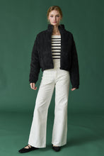 Load image into Gallery viewer, Black Corduroy Puffer Jacket
