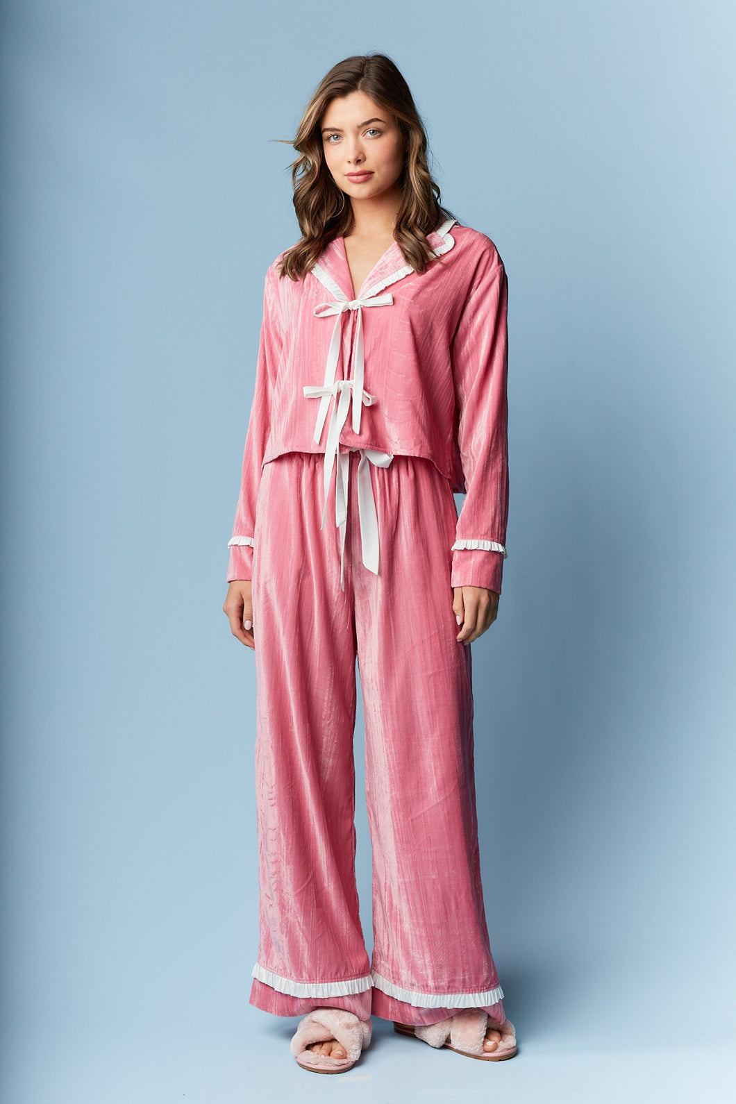 Pink Velvet Pajama Set