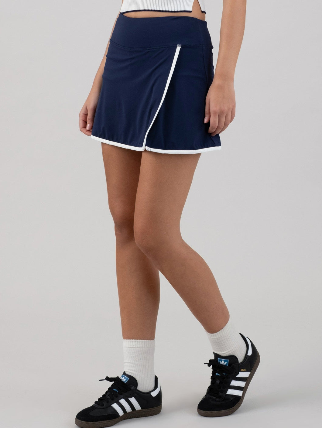 Navy Wrap Tennis Skort