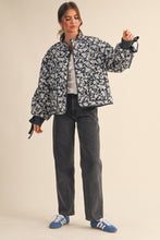 Load image into Gallery viewer, Floral Quilted Jacket (Navy)
