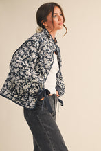 Load image into Gallery viewer, Floral Quilted Jacket (Navy)
