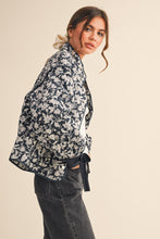 Load image into Gallery viewer, Floral Quilted Jacket (Navy)

