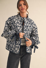 Load image into Gallery viewer, Floral Quilted Jacket (Navy)
