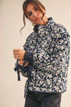 Load image into Gallery viewer, Floral Quilted Jacket (Navy)
