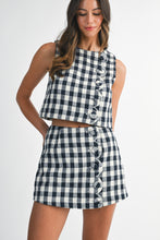 Load image into Gallery viewer, Navy Scallop Gingham Set (Top)
